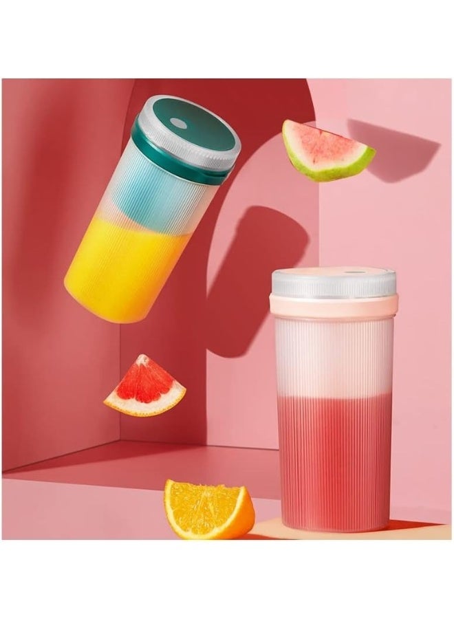 خلاط صغير محمول قابل لإعادة الشحن عبر منفذ USB، سعة 300 مل - عصارة شخصية بست شفرات من الفولاذ المقاوم للصدأ - تشغيل سريع وسهل بزر واحد للعصائر، ومشروبات البروتين، وطعام الأطفال - مناسب للسفر، والمكتب، والمطبخ - أخضر - Image 2